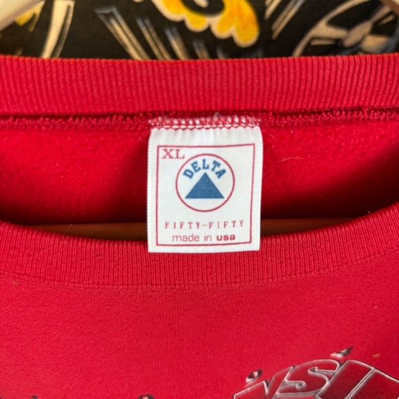 Vintage 1994 Wisconsin Rose Bowl Champions Sweatshirt Red Delta XL Made in USA - Picture 4 of 4